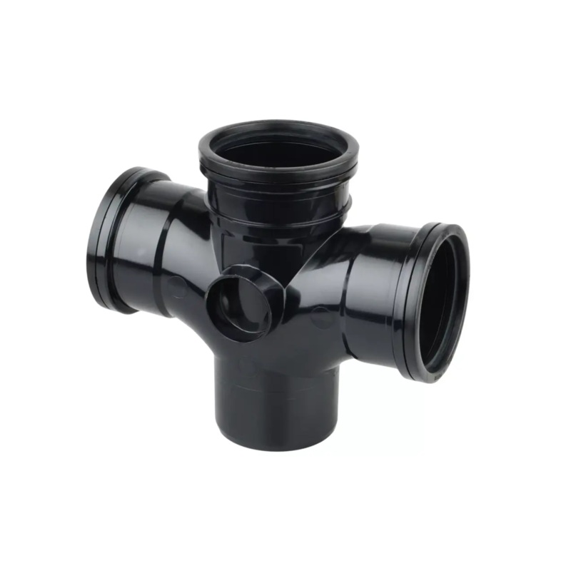 90 110mm OsmaSoil DoubleBranch – Wavin (Black) – 4S230B