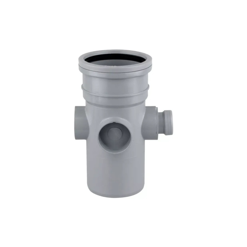 110mm 32mm OsmaSoil Ring Seal Boss Single Socket Pipe – Wavin (Grey) – 4S581G