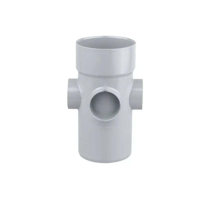 110mm OsmaSoil Ring Seal Bossed Pipe Single Socket 4 Boss – Wavin (Grey) – 4S585G