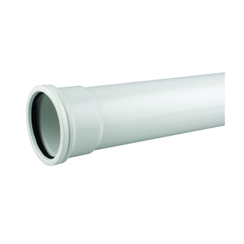 110mm OsmaSoil Ring-Seal Single Socket Pipe 3m – Wavin (White)  4S043W