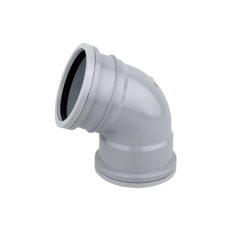 110mm x 67.5 OsmaSoil Ring Seal Dual Socket Downward Offset Bend – Wavin (Grey) – 4S445G
