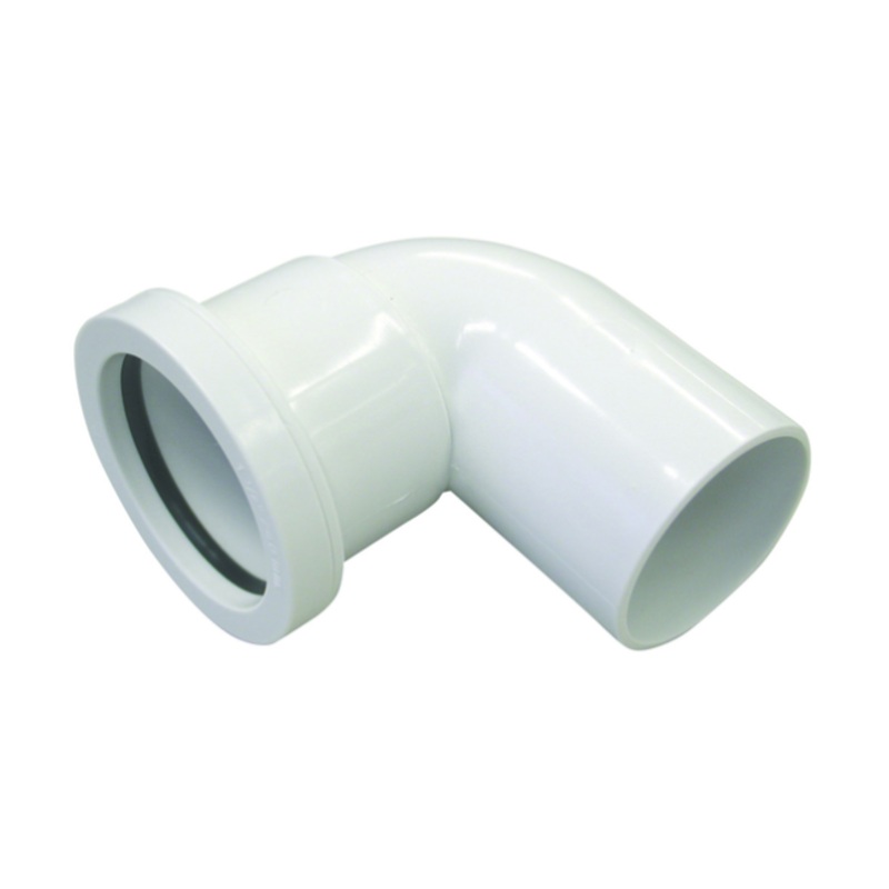 32mm 90 Osma Push-Fit Waste Spigot Bend – Wavin (White)  4W260W