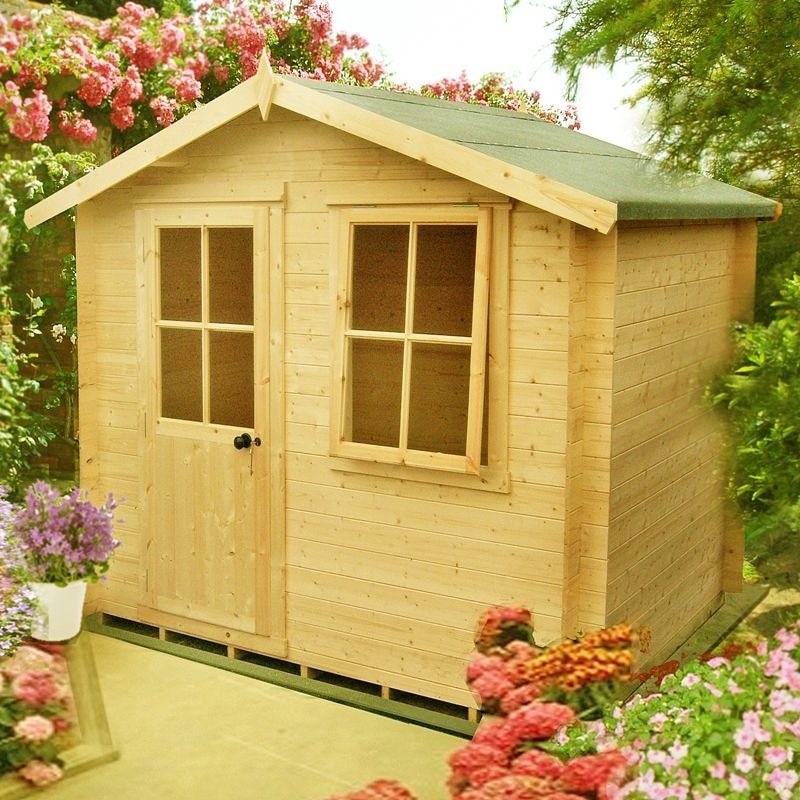 Shire Avesbury 9′ 3 x 8′ 11 Apex Log Cabin – Premium 19mm Cladding Log Clad