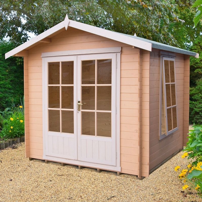 Shire Barnsdale 8′ 3 x 8′ 7 Apex Log Cabin – Premium 19mm Cladding Log Clad