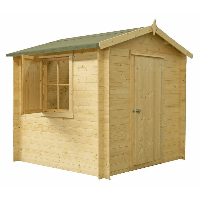 Shire Camelot 9′ 3 x 8′ 11 Apex Log Cabin – Premium 19mm Cladding Log Clad