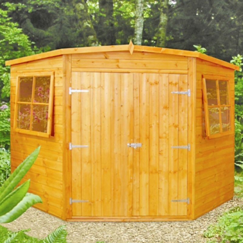 Shire Corner 6′ 6 x 6′ 6 Flat Shed – Premium Dip Treated Shiplap