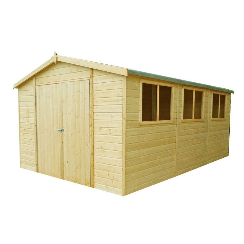 Shire Workspace 10′ 4 x 15′ 4 Apex Shed – Premium Dip Treated Shiplap