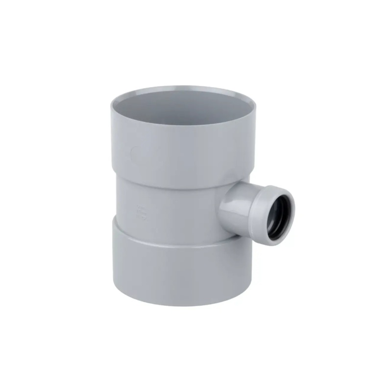 110mm 40mm OsmaSoil Ring Seal Double Socket Bossed Pipe – Wavin (Grey) – 4S584G
