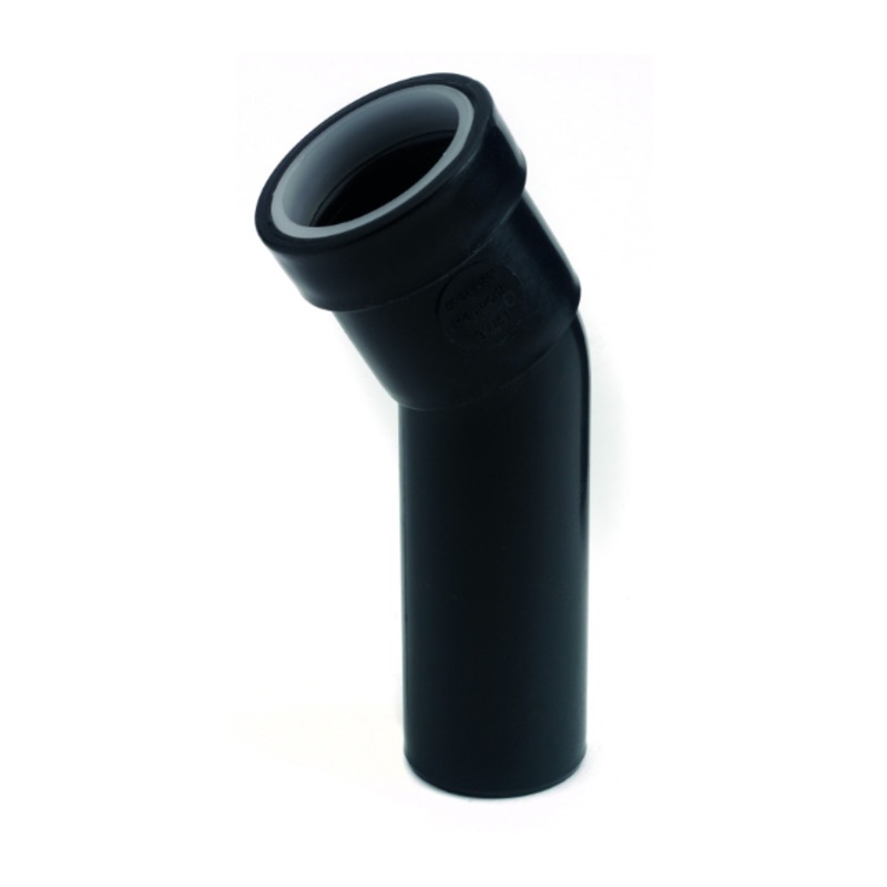 32mm 30 Osma Push-Fit Waste Spigot Bend – Wavin (Black)  4W166B