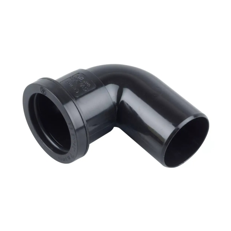 90 32mm Osma PushFit Waste Spigot Bend – Wavin (Black)  4W260B