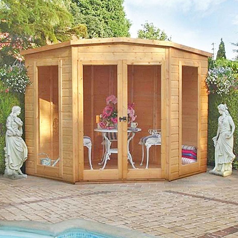 Shire Barclay 7′ 4 x 7′ 4 Flat Summerhouse – Premium Dip Treated Shiplap