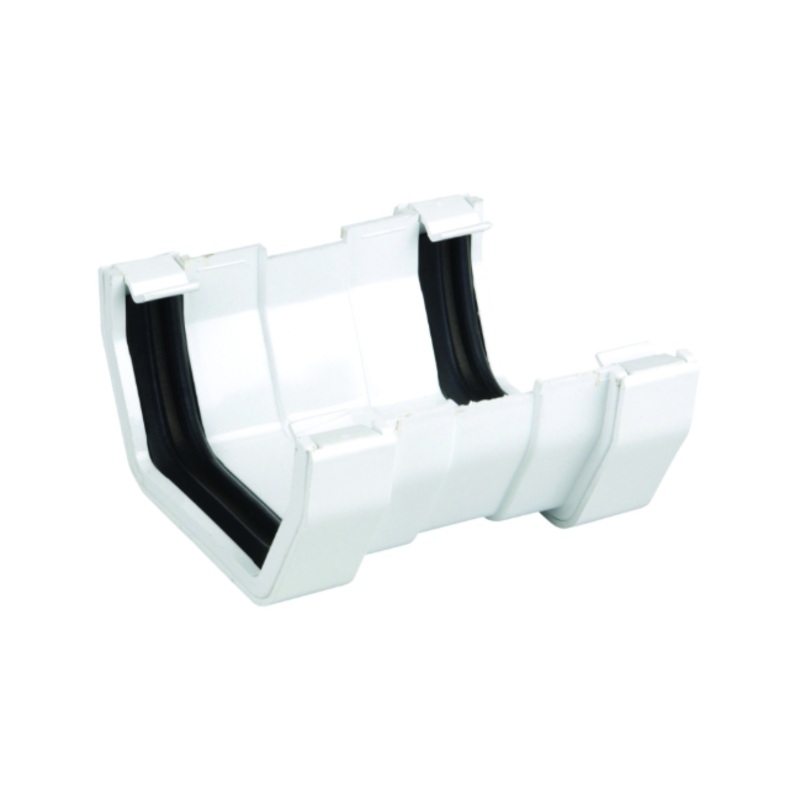 100mm Osma SquareLine Gutter Union – Wavin (White)  4T809W