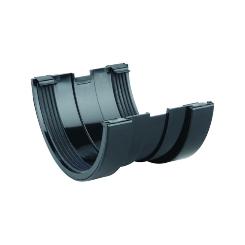 112mm Osma RoofLine Half Round Gutter Union – Wavin (Black)  6T609B
