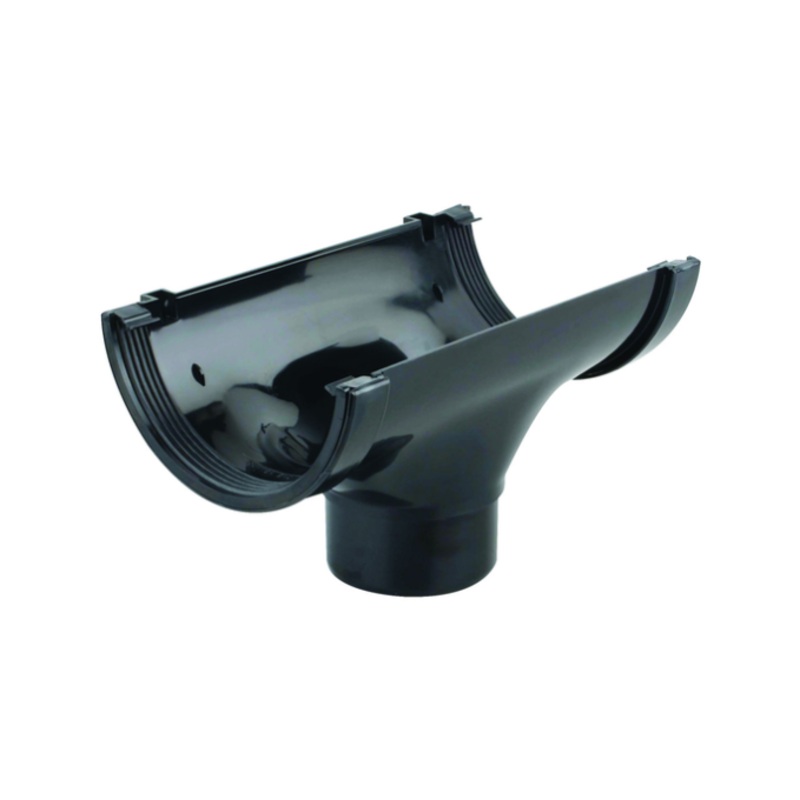 112mm x 68mm Osma RoofLine Half Round Running Outlet – Wavin (Black)  6T606B