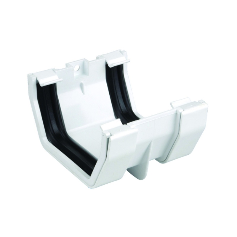 114mm Osma SquareLine Gutter Joint Bracket – Wavin (White)  4T805W
