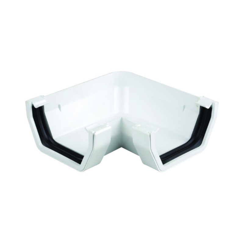 114mm x 90 Osma SquareLine Gutter Angle – Wavin (White)  4T803W