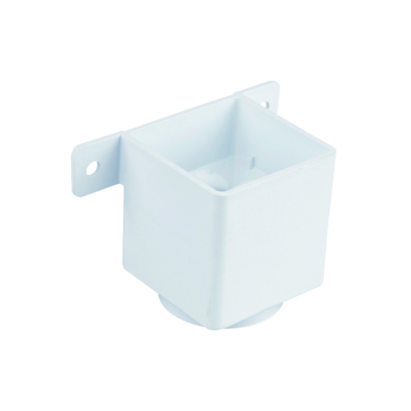 61mm Osma SquareLine Pipe Connector & Bracket – Wavin (White)  4T823W