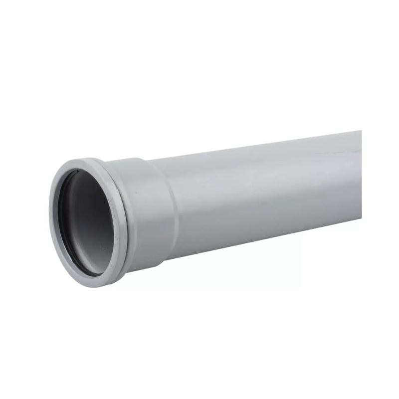 82mm x 3m OsmaSoil RingSeal Socket Pipe – Wavin (Grey)  3S043G