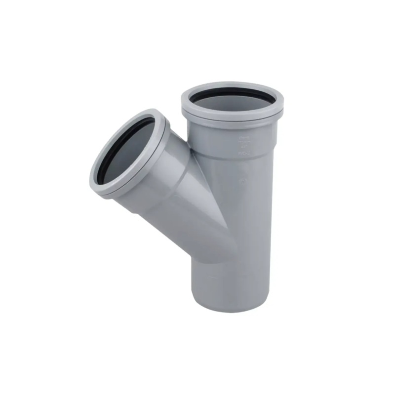 110mm x 45 OsmaSoil Ring Seal Single Socket Branch – Wavin (Grey)  4S210G