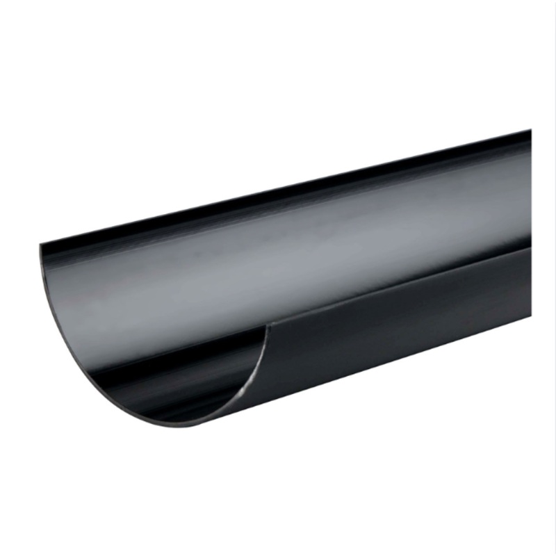 112mm x 2M Osma RoundLine PVC-U Half-Round Gutter – Wavin (Black)  0T072B
