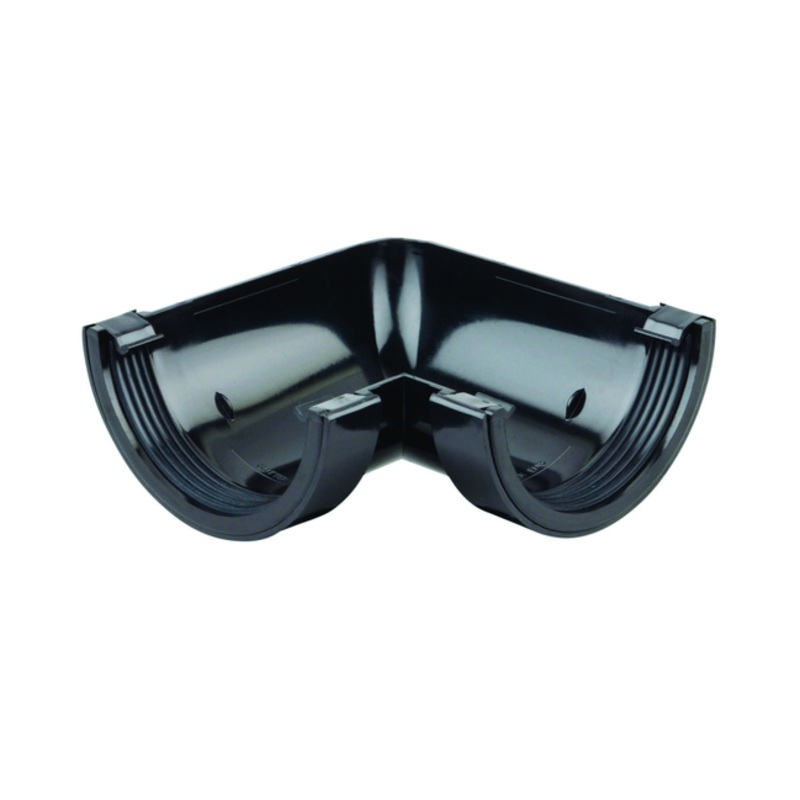 112mm x 90 Osma RoundLine Gutter Angle – Wavin (Black)  0T003B