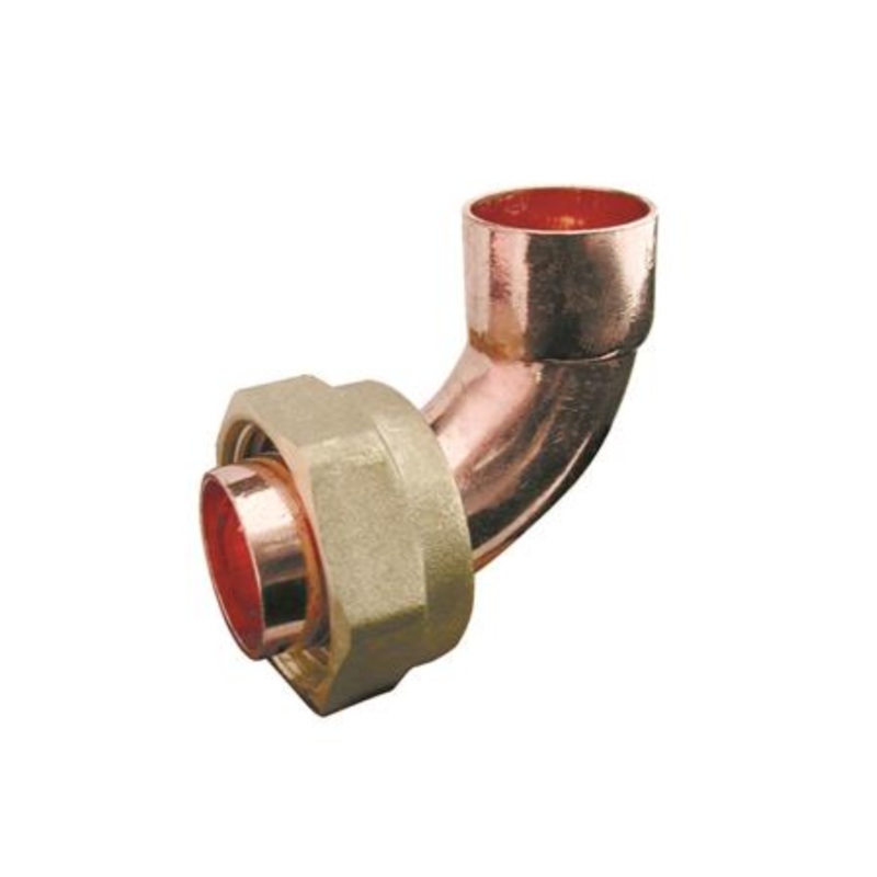 22mm x 1 Endfeed Bent Cylinder Union (Copper/Brass)  EFBCU-22F