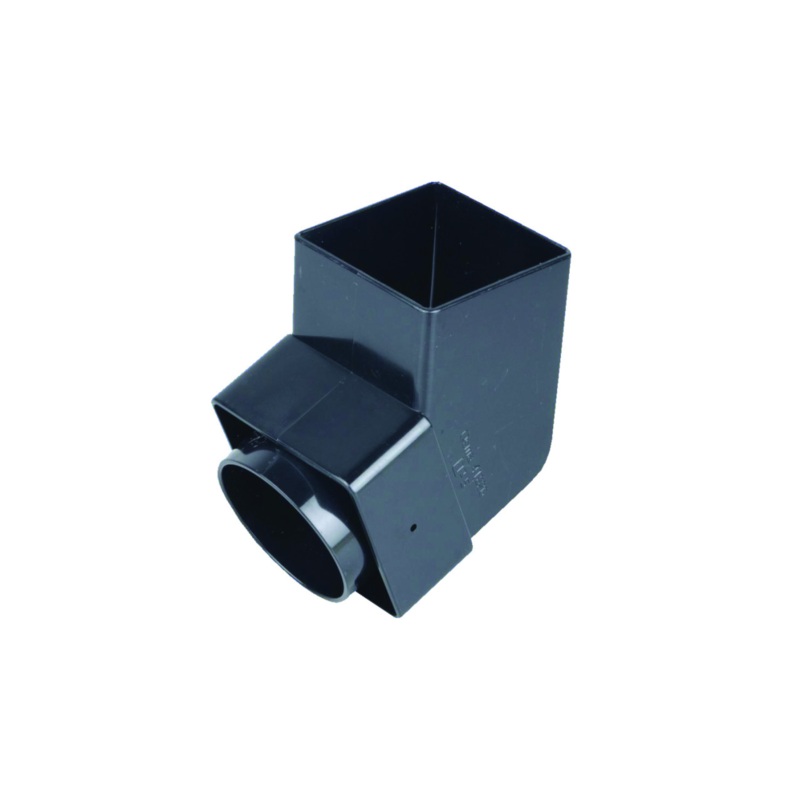 61mm Osma Squareline Offset Bend Spigot – Wavin (Black) – 4T826B