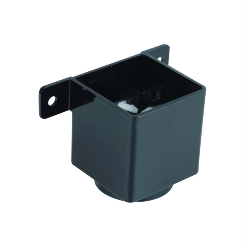 61mm Osma SquareLine Pipe Connector and Bracket – Wavin (Black)  4T823B