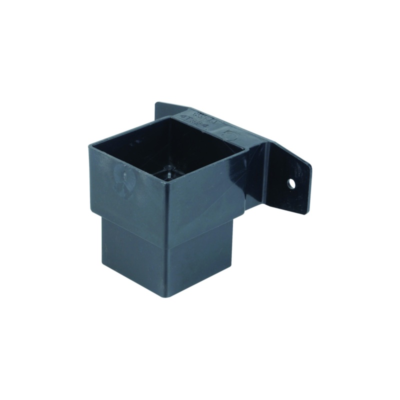 61mm Osma Squareline Pipe Connector & Bracket Stand-Off – Wavin (Black) – 4T824B