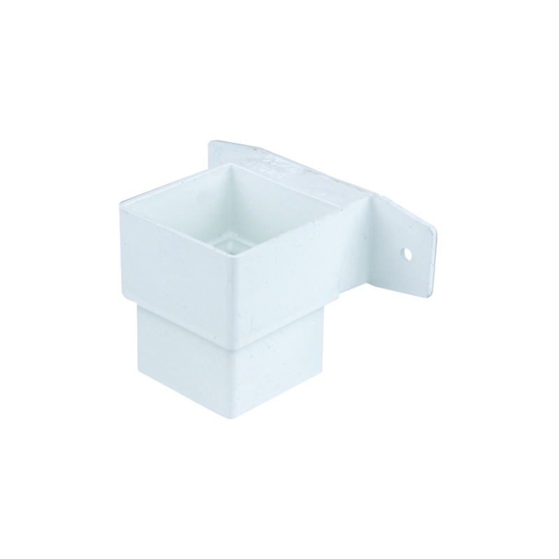 61mm Osma Squareline Pipe Connector & Bracket Stand-Off – Wavin (White) – 4T824W
