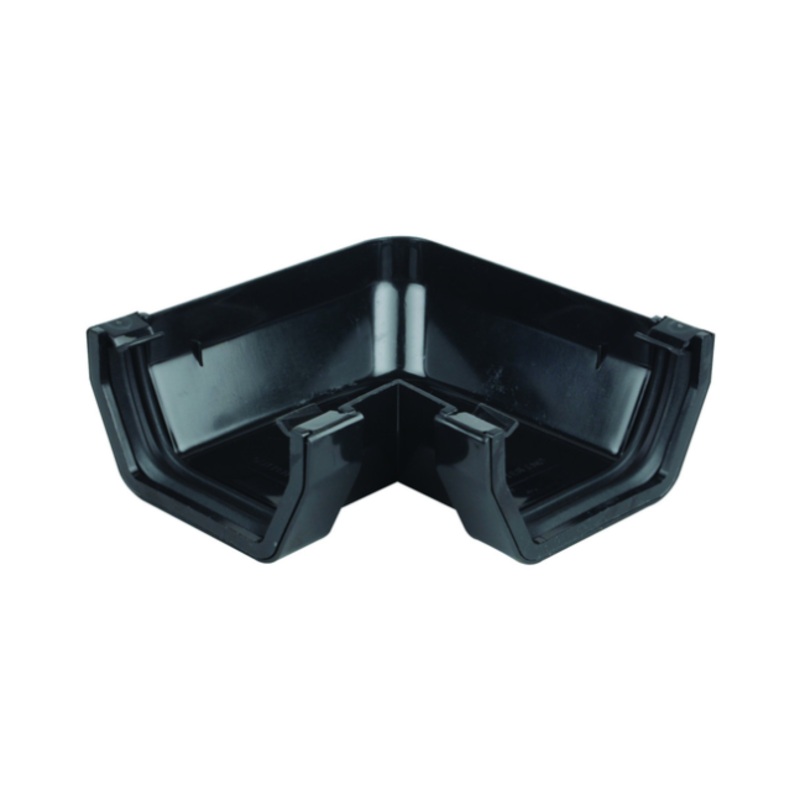 100mm x 90 Osma SquareLine Square Gutter Angle – Wavin (Black)  4T803B
