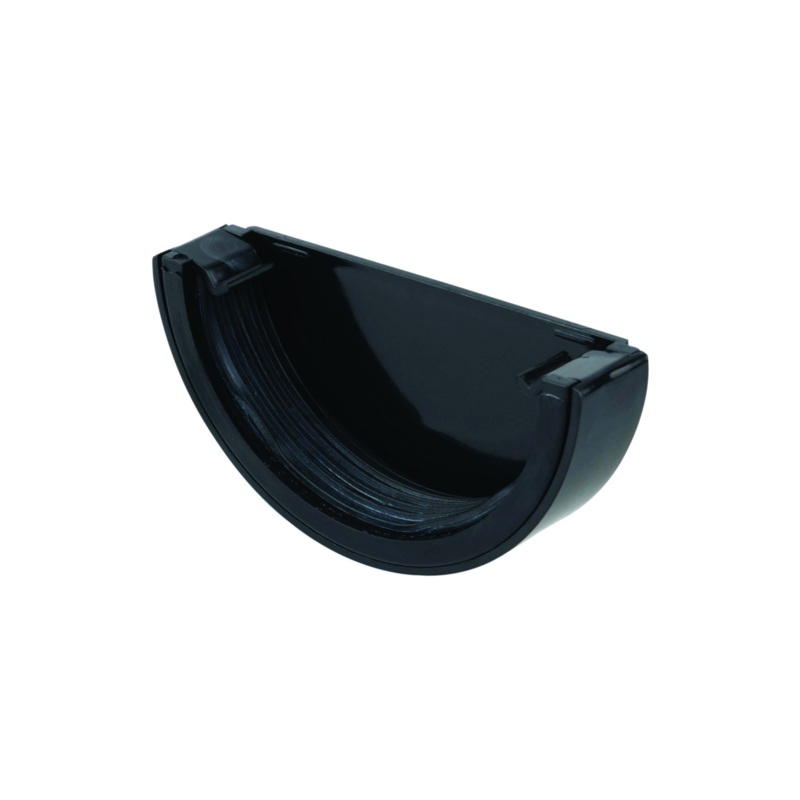 112mm Osma Roundline Half Round Stop End External (Black) – 0T011B