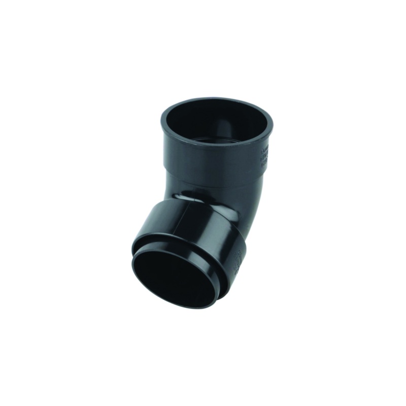 68mm Osma Roundline Down Pipe Offset Bend Socket – Wavin (Black) – 0T025B