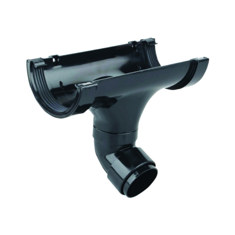 112mm Osma RoundLine Swivelock Running Outlet with Fitted Offset Bend – Wavin (Black)  0T625B