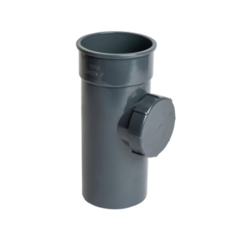 68mm Osma RoundLine Access Pipe with Screwed Door – Wavin (Anthracite Grey)  0T274AG