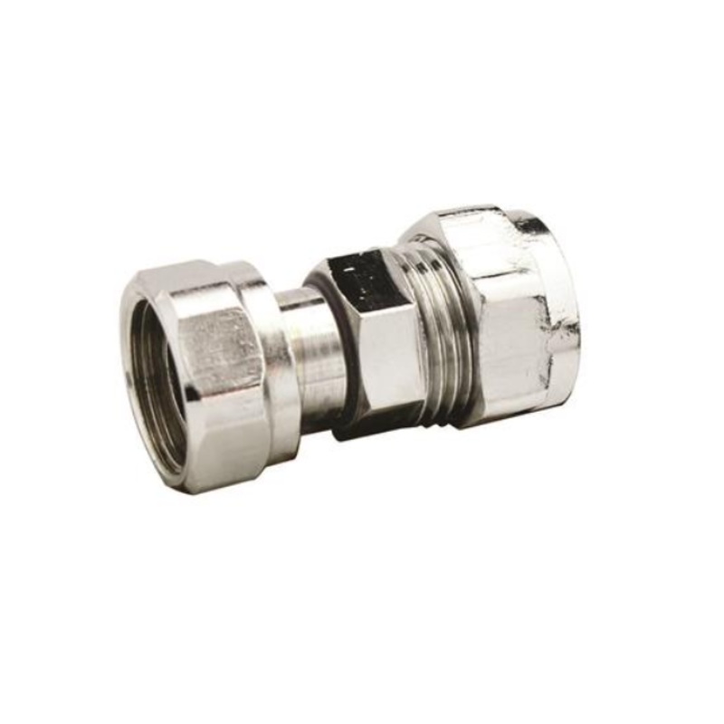 15mm x 1/2 MI Compression Chrome Straight Tap Connector (Chrome)  CCSTC-15D
