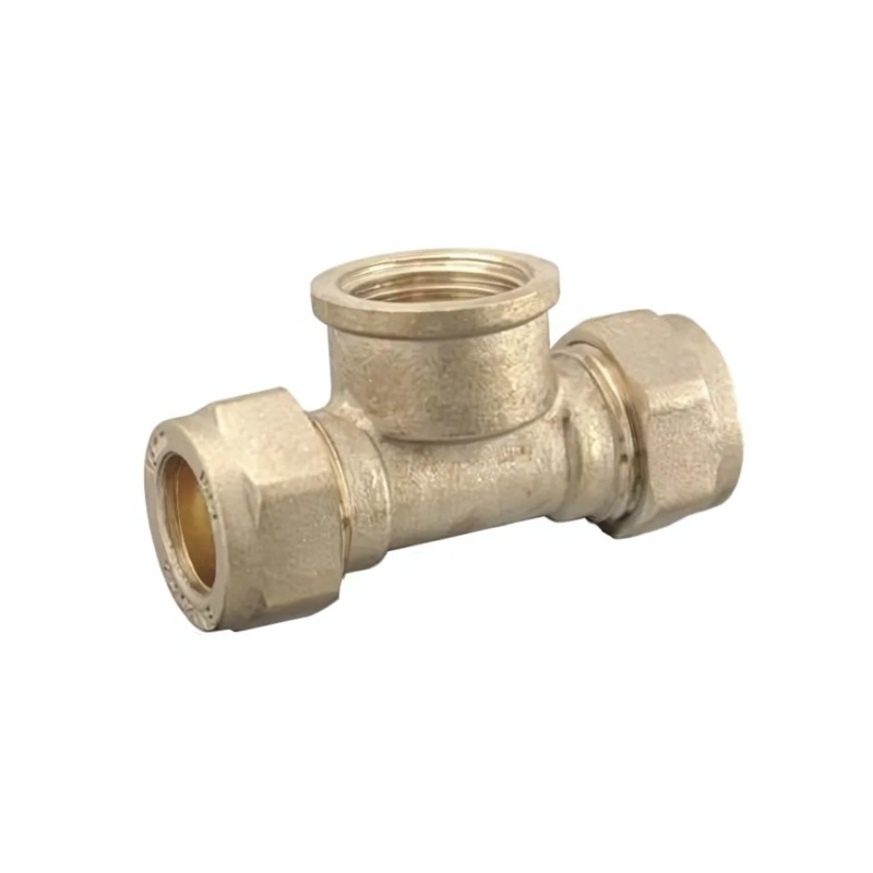 15mm x 15mm x 1/4 Compression Reducing Tee (Brass) – CORTF-1515B