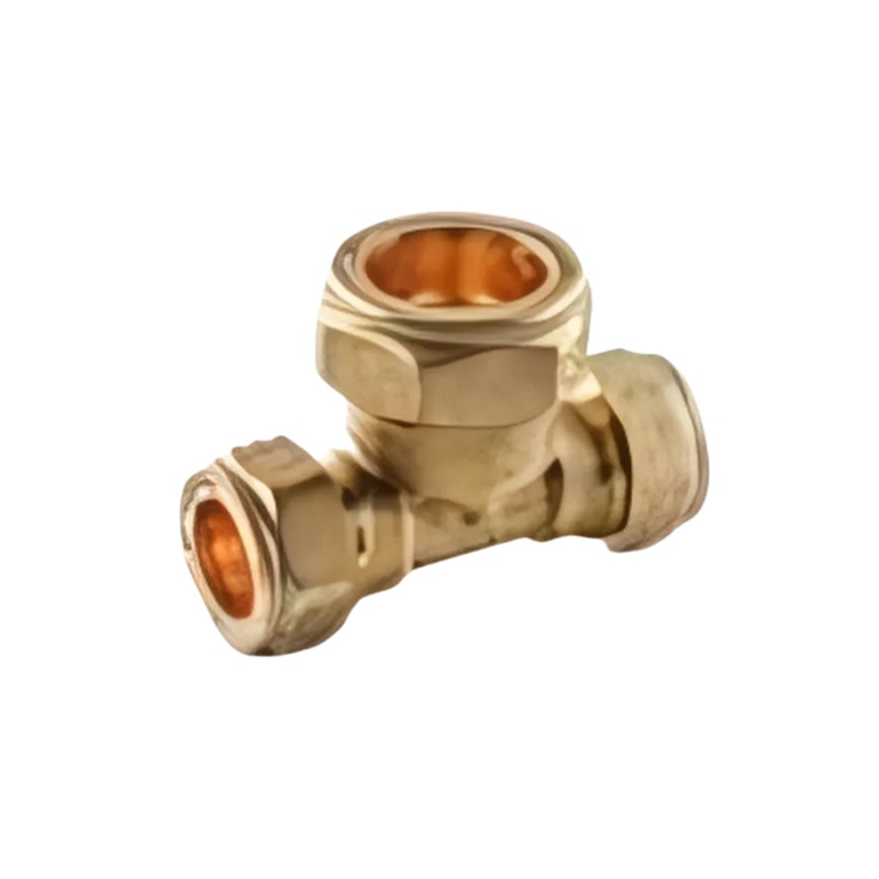 15mm x 15mm x22B Compression Reducing Tee (Brass) – CORT-151522