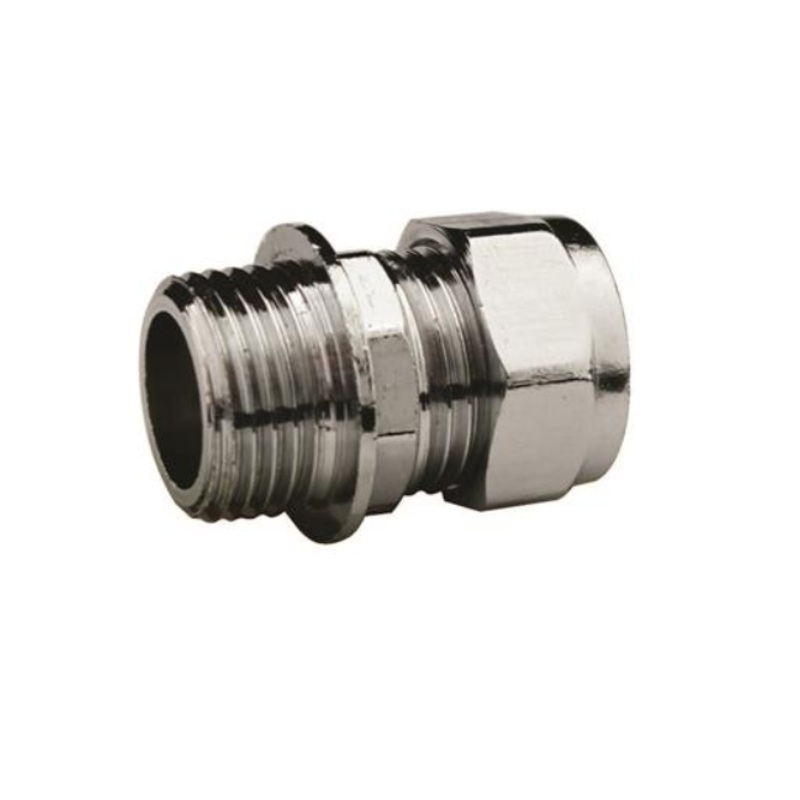 15mm x 3/8 MI Compression Chrome Straight Connector (Chrome)  CCSAM-15C