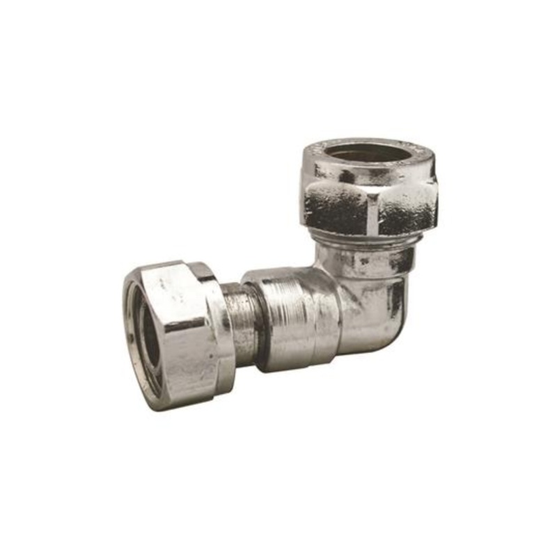 15mm x  Compression Bent Tap Connector (Chrome)  CCBTC15D