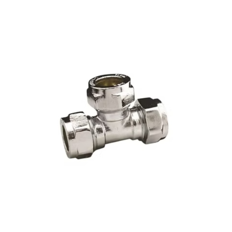 22mm x 22mm x 15mm Chrome Compression Reducing Tee (Chrome)  CCRT-222215