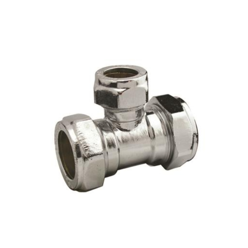 28mm x 28mm x 22B Compression Reducing Tee (Chrome) – CCRT-282822