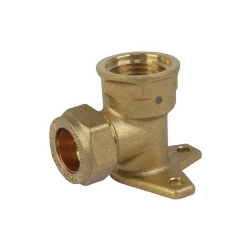 15mm x 1/2 Compression FI Wall Plate Elbow (Brass) – COWPE-15D