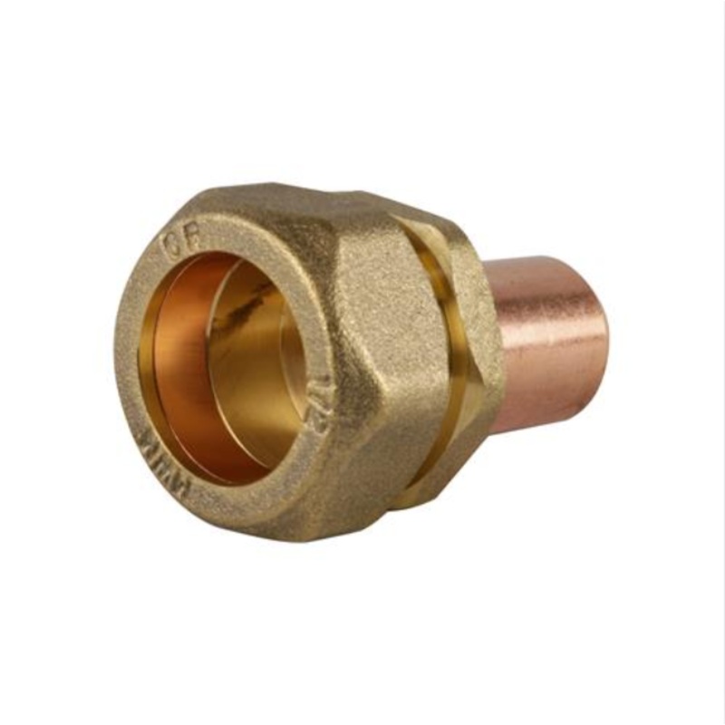 25mm x 22mm Genbra Stop Tap Adaptor MDPE to Copper (Brass)  BFSTA-2522
